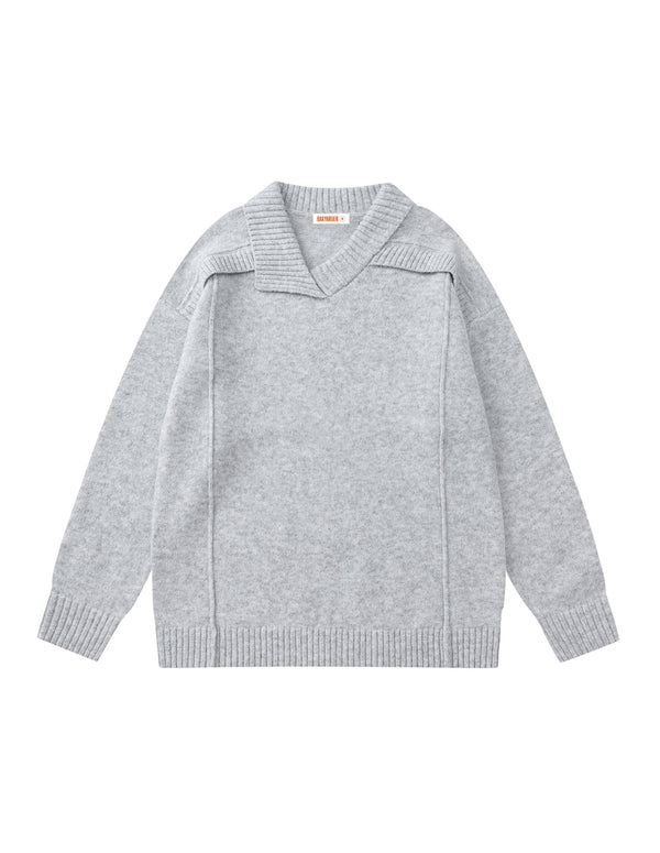 BAKYARDER Vintage Straight-Shoulder Deconstructed Pullover Sweater