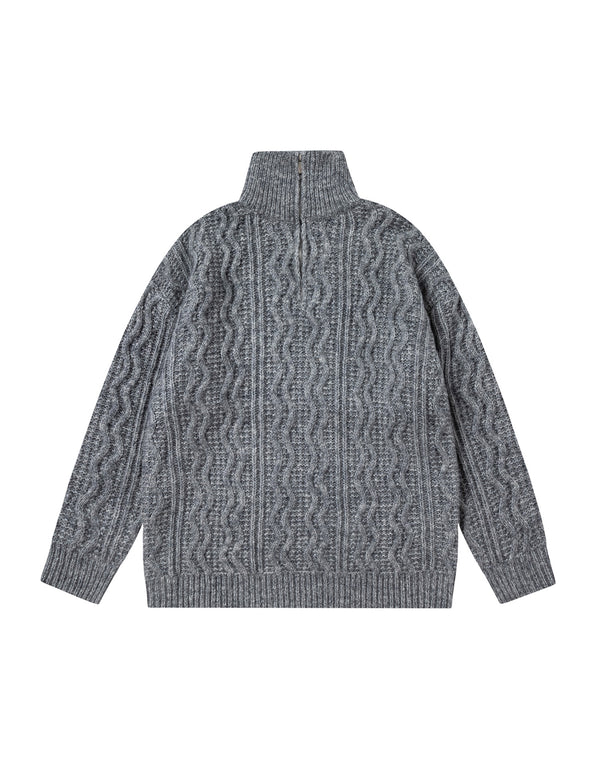 BAKYARDER Half-Zip Mock Neck Casual Sweater
