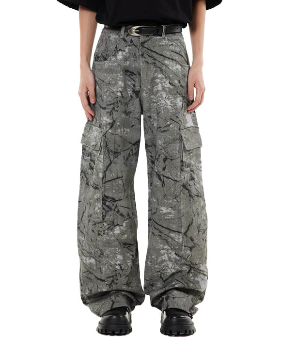 BAKYARDER  Vintage Gray Camo Cargo Pants