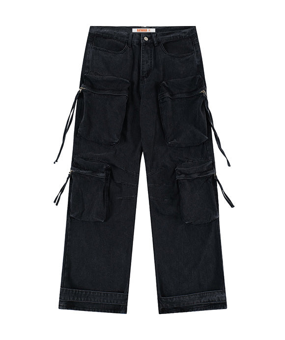 BAKYARDER Vintage Multi-Pocket Wide-Leg Cargo Pants