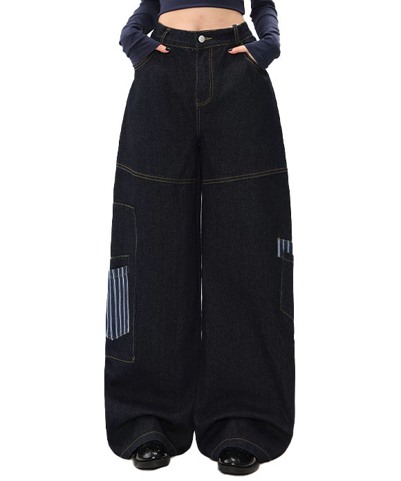 BAKYARDER Vintage Patchwork Barrel Jeans