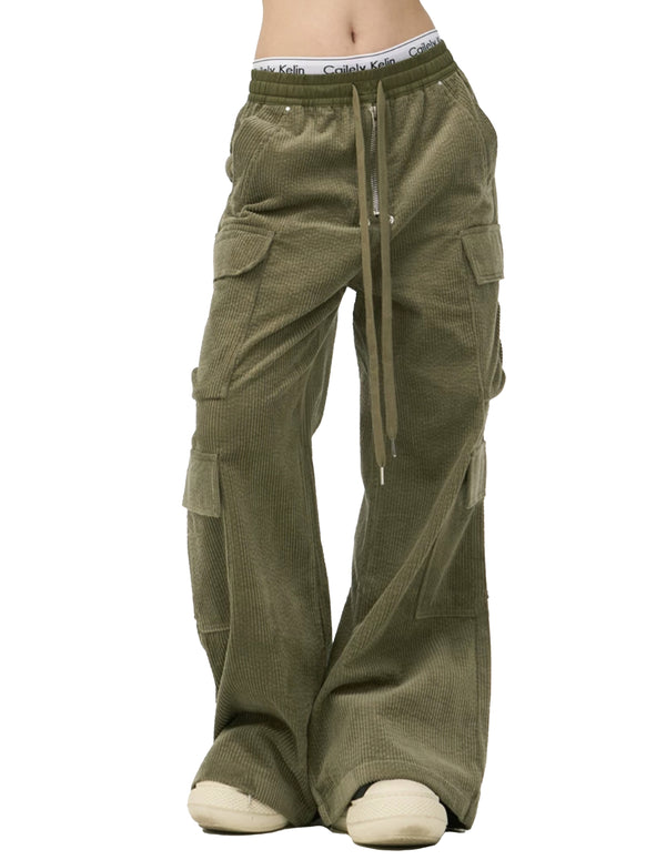 BAKYARDER Corduroy Multi-Pocket Cargo Pants