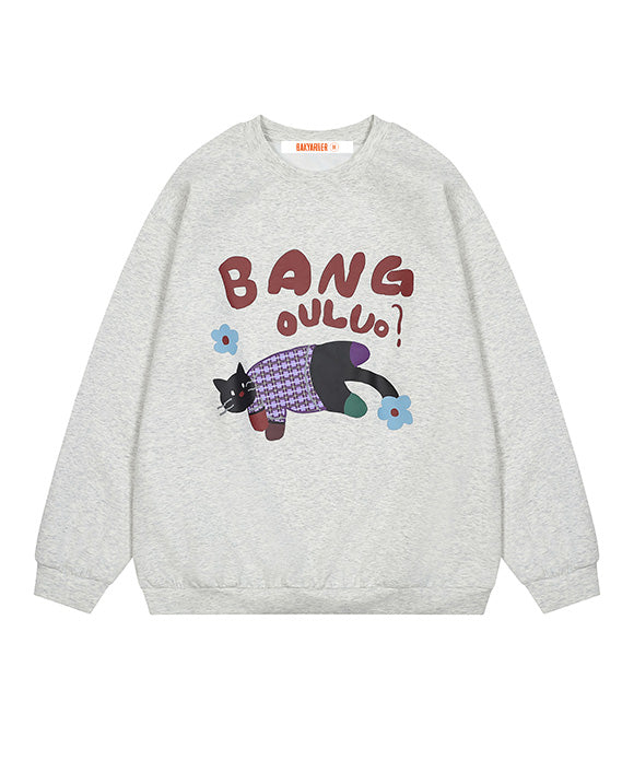 BAKYARDER Cartoon Cat Sweatshirt