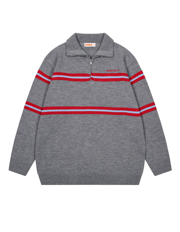 Pull en tricot à revers rayé colorblock BAKYARDER