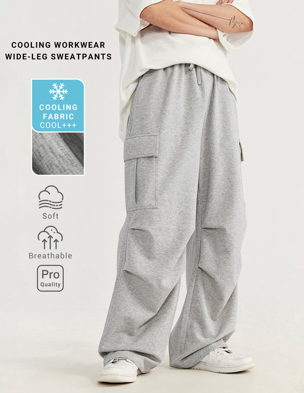 BAKYARDER Cool Feel Cargo Wide-Leg Sweatpants