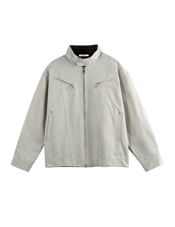 BAKYARDER – Dekonstruierte Canvas-Jacke mit Stehkragen