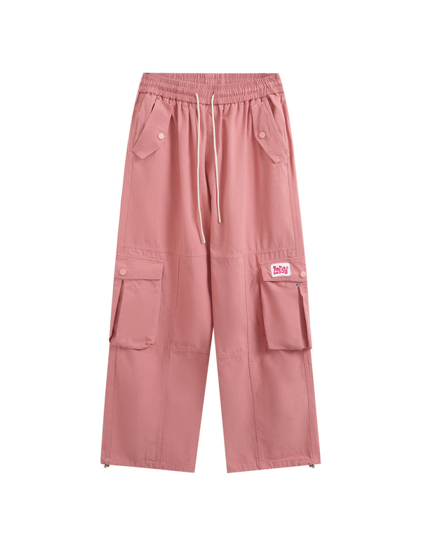 BAKYARDER Drawstring Cargo Wide-Leg Pants