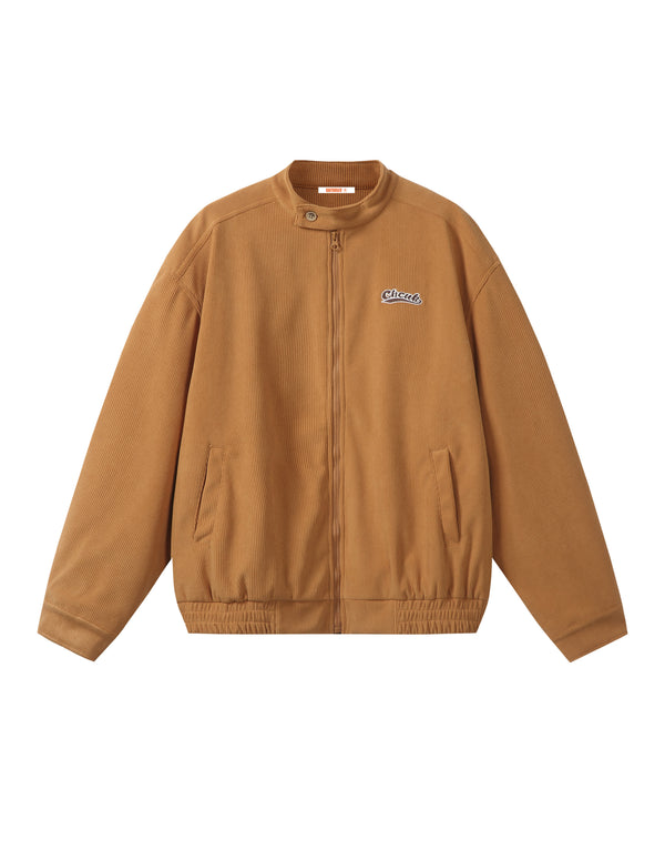 BAKYARDER – Bestickte Cordjacke mit Stehkragen