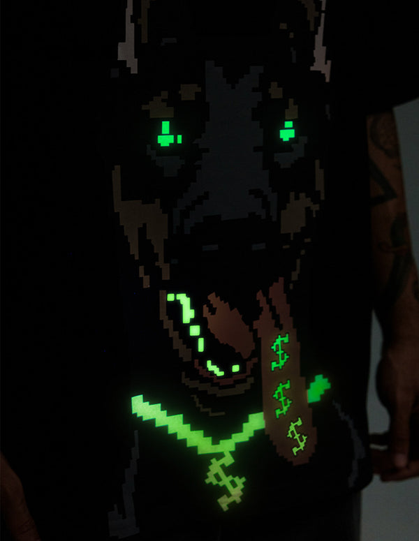 BAKYARDER Glow-in-the-Dark Doberman Print Tee