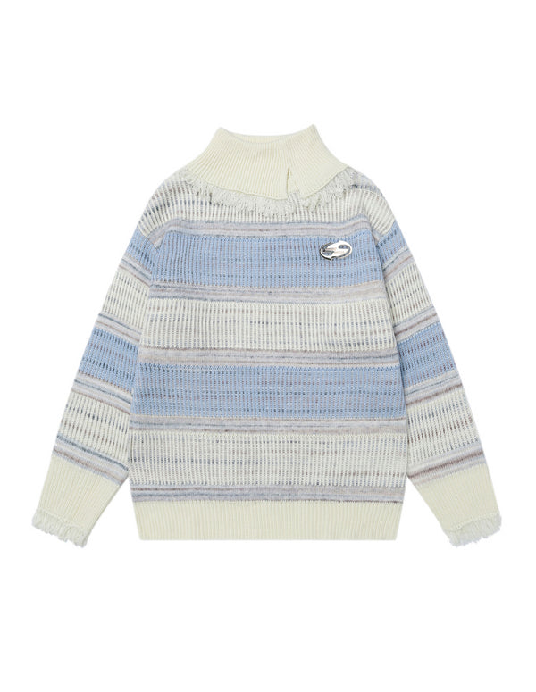 BAKYARDER Gradient Turtleneck Pullover Sweater