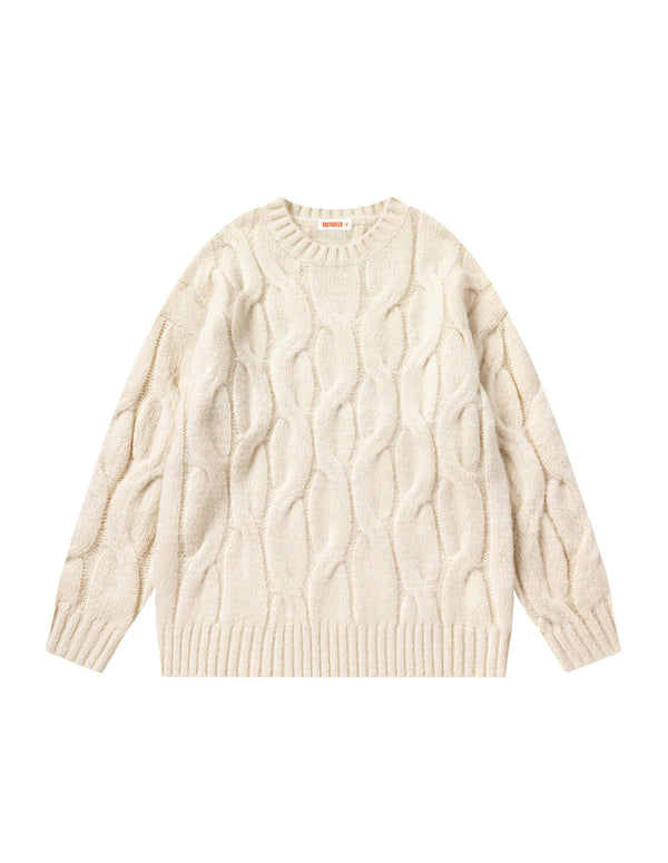 BAKYARDER Lazy Cable Knit Pullover Sweater