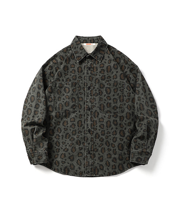 BAKYARDER Leopard Print Collar Jacket