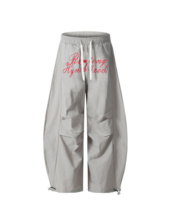 BAKYARDER Letter Print Drawstring Scimitar Pants