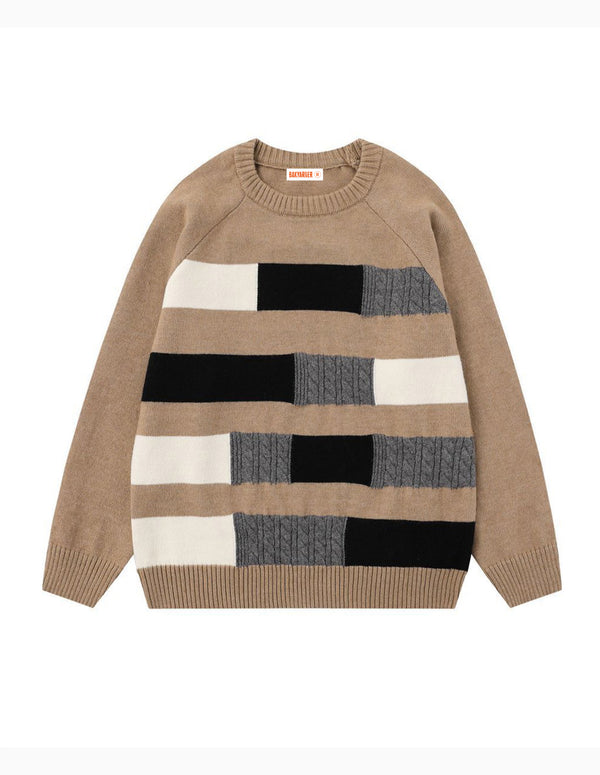 Pull rayé patchwork à blocs de couleurs BAKYARDER