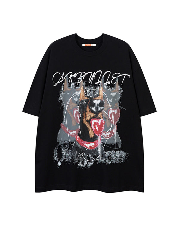 BAKYARDER Street-Style Puppy Print Tee