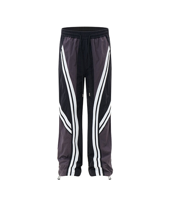 BAKYARDER Three-Color Colorblock Striped Casual Pants