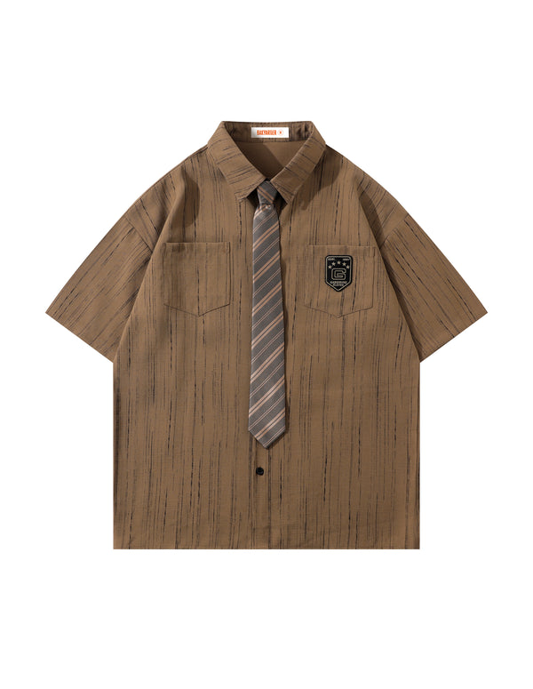 BAKYARDER Vintage Badge Shirt with Tie