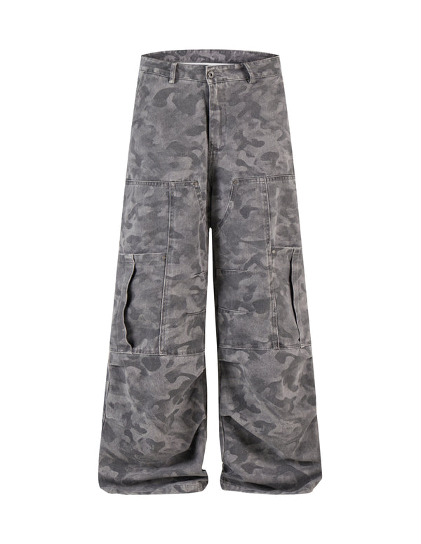 BAKYARDER Vintage Camouflage Deconstructed Utility Pants