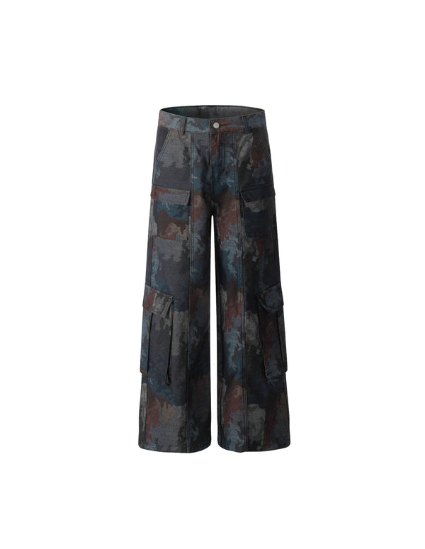 BAKYARDER Vintage Camouflage Dirty Dye Cargo Pants