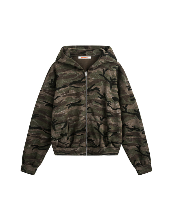 BAKYARDER Vintage Camouflage Hoodie Jacket