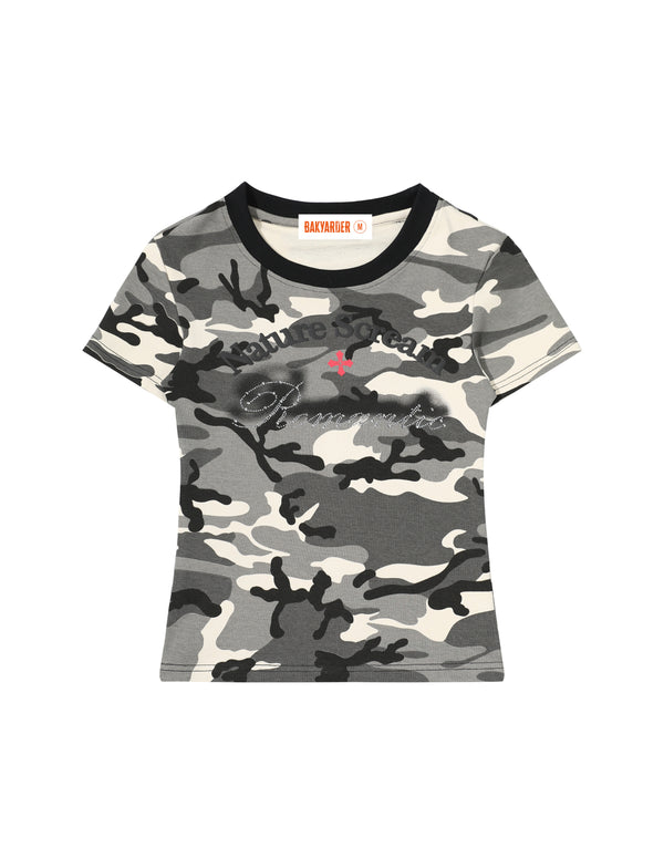BAKYARDER Vintage Camouflage Print Slim-Fit Tee