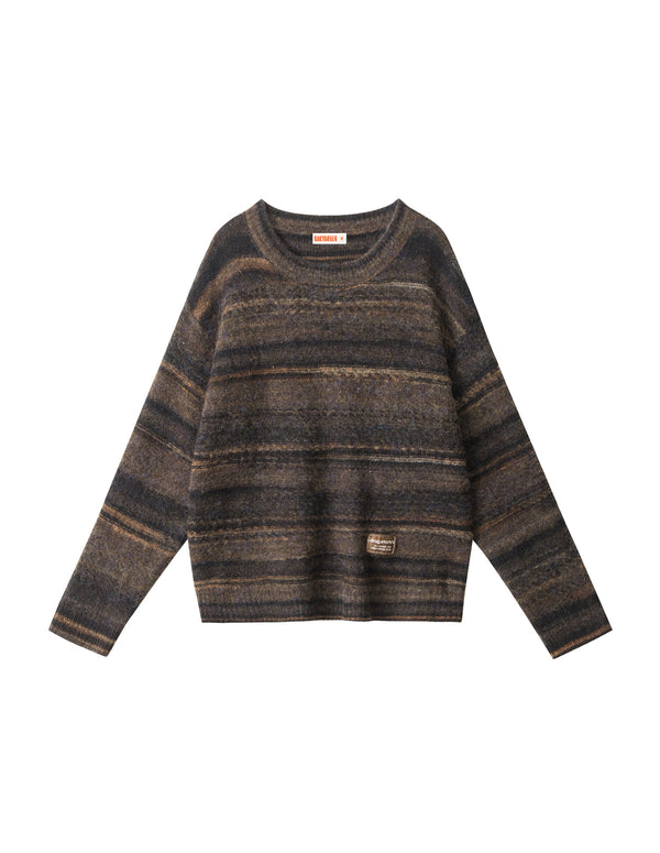 BAKYARDER Vintage Color-Block Crewneck Pullover Sweater