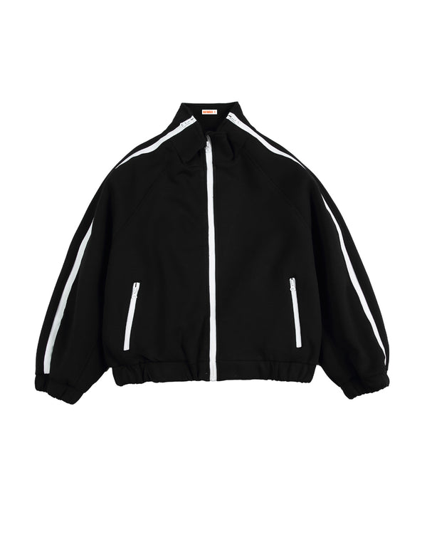 BAKYARDER Vintage Color-Block Stehkragen Kurze Jacke