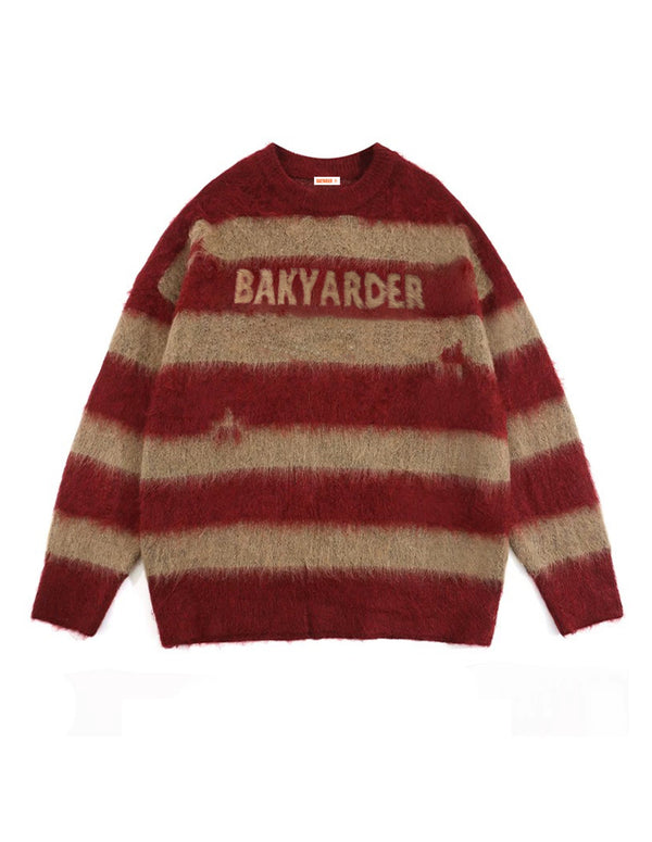 BAKYARDER Vintage Colorblock Star Stripe Sweater