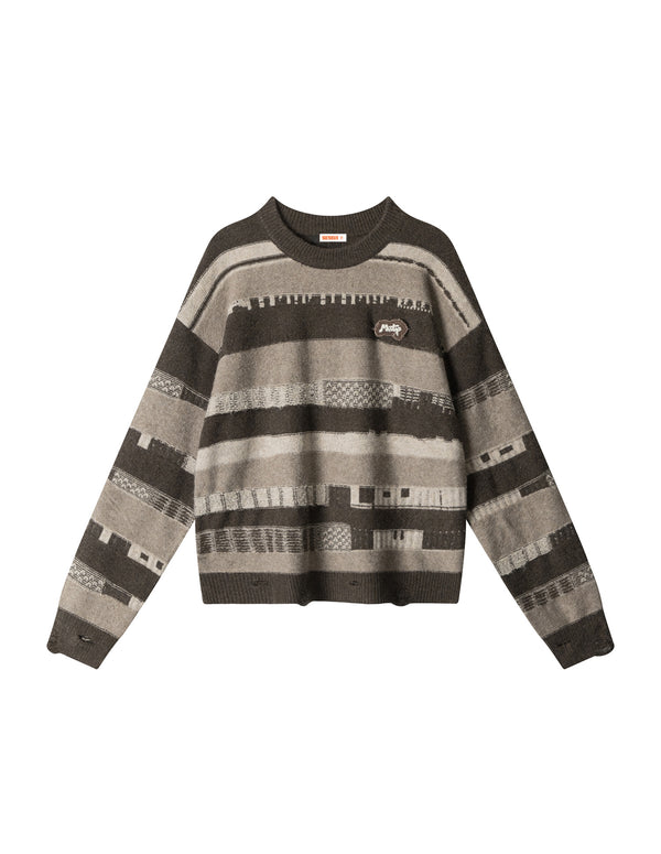 Maglione pullover vintage con strisce a contrasto BAKYARDER