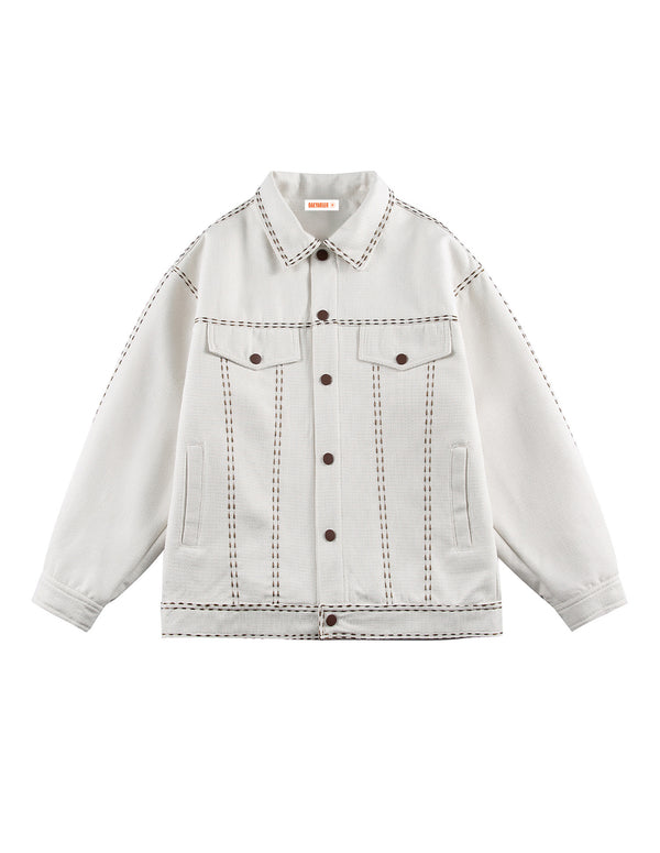 BAKYARDER Vintage-Jacke mit Kontraststichstickerei