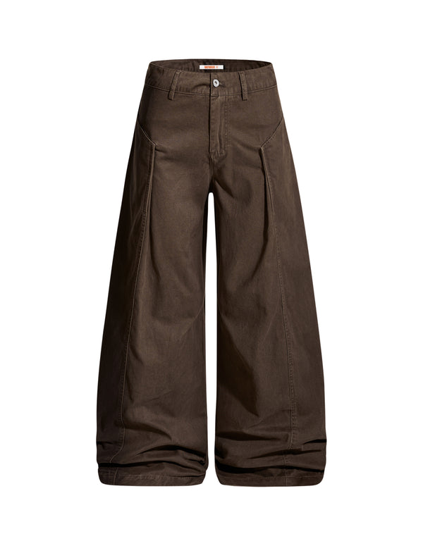 BAKYARDER Vintage Deconstructed Wide-Leg Barrel Cargo Pants