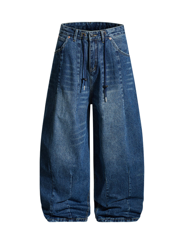 BAKYARDER Vintage Distressed Deconstructed Barrel Jeans