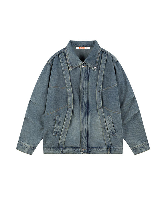 BAKYARDER Vintage Distressed Denim Jacket