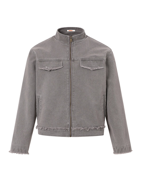 BAKYARDER Vintage Distressed Ripped Denim Jacket