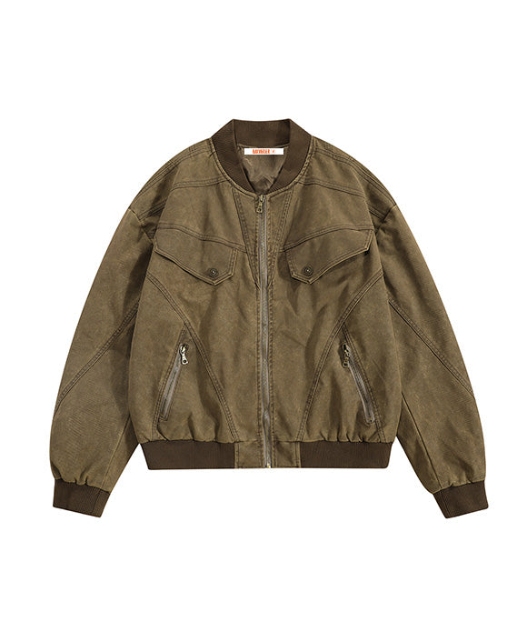 BAKYARDER Vintage Distressed Utility Jacket