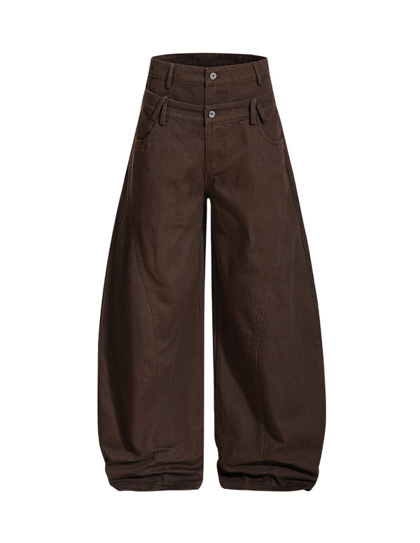 BAKYARDER Vintage Double Waistband Cargo Barrel Pants