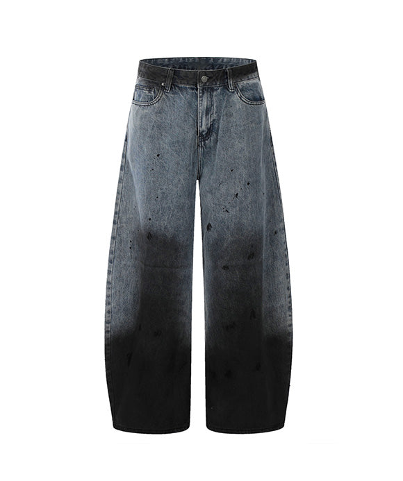 BAKYARDER Vintage Gradient Splatter-Paint Jeans