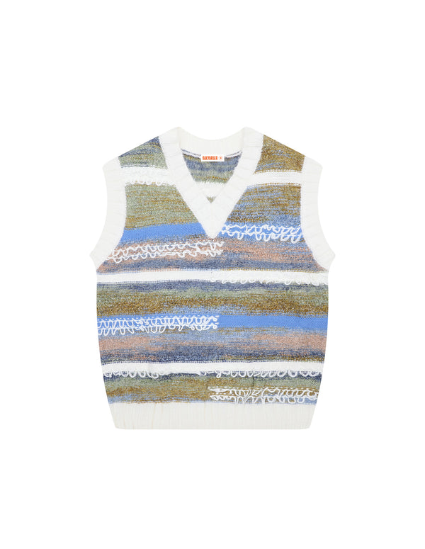 BAKYARDER Vintage Gradient Striped Sweater Vest
