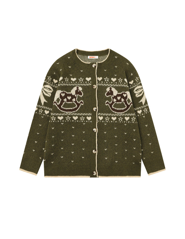 Cardigan girocollo in jacquard vintage BAKYARDER