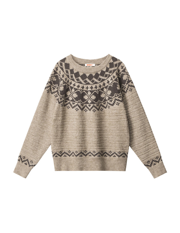 BAKYARDER Vintage Jacquard Crewneck Pullover Sweater