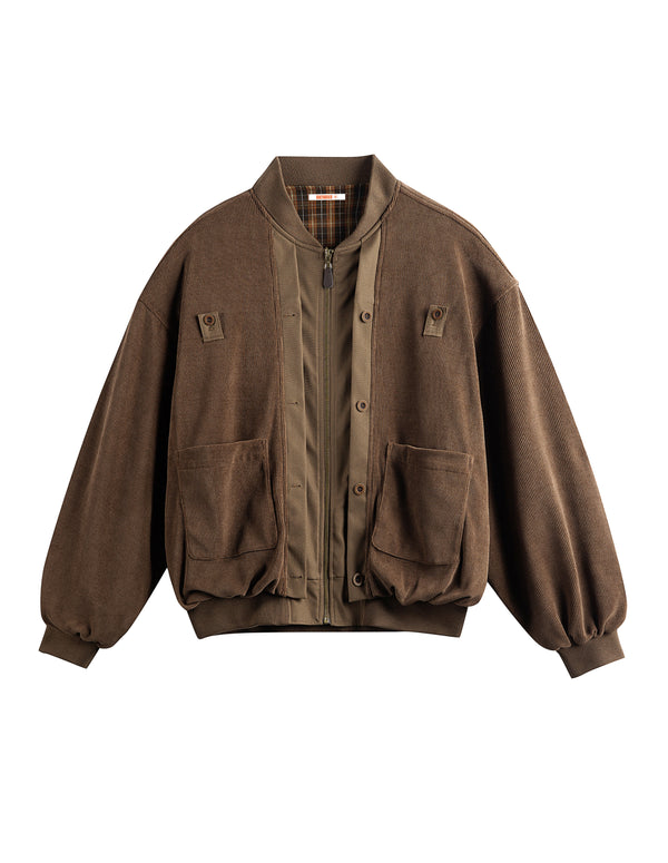 BAKYARDER Vintage-Arbeitsjacke im Patchwork-Stil mit mehreren Lagen