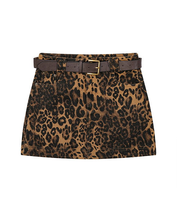 BAKYARDER Vintage Leopard Print Skirt