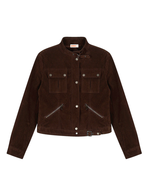 BAKYARDER Vintage Maillard Workwear Suede Cropped Jacket