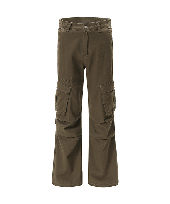 BAKYARDER Vintage Multi-Pocket Pleated Cargo Pants