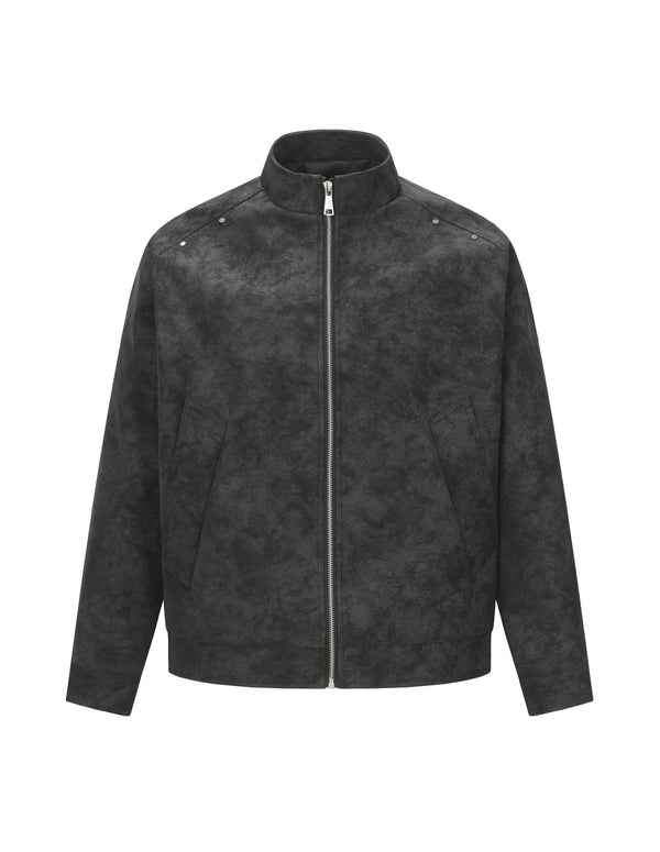 BAKYARDER Vintage Ombre Matte Biker Leather Jacket