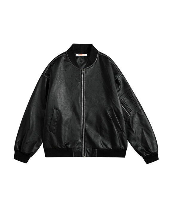 BAKYARDER Vintage PU Leather Jacket