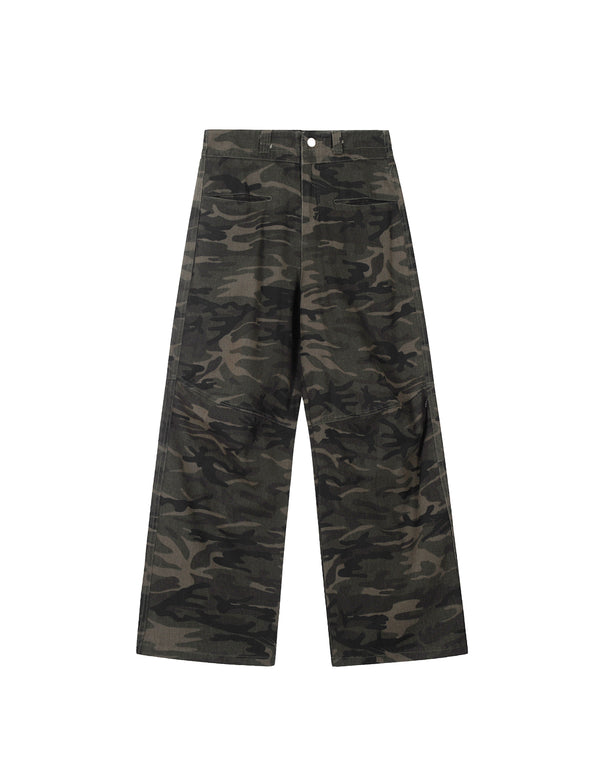 BAKYARDER Vintage Pleated Camouflage Cargo Pants