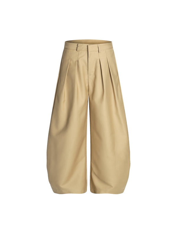 BAKYARDER Vintage Pleated Wide-Leg Barrel Trousers