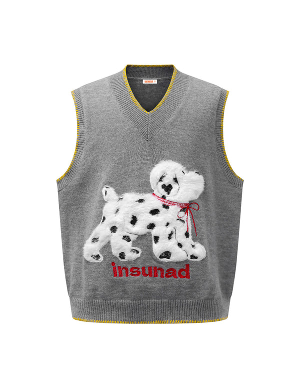 BAKYARDER Vintage Puppy Jacquard Knitted Vest