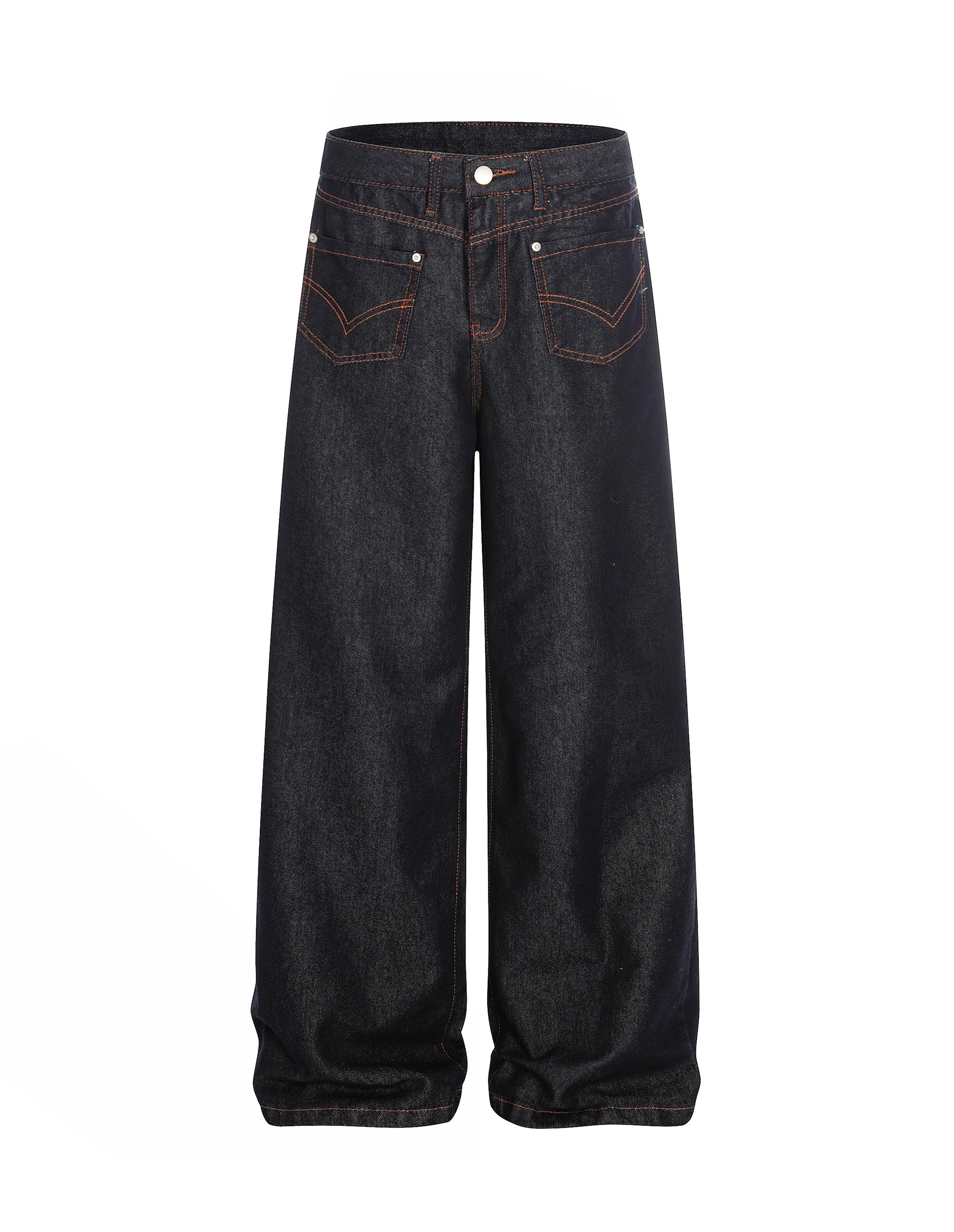 BAKYARDER Vintage Reversible Pocket Wide-Leg Jeans